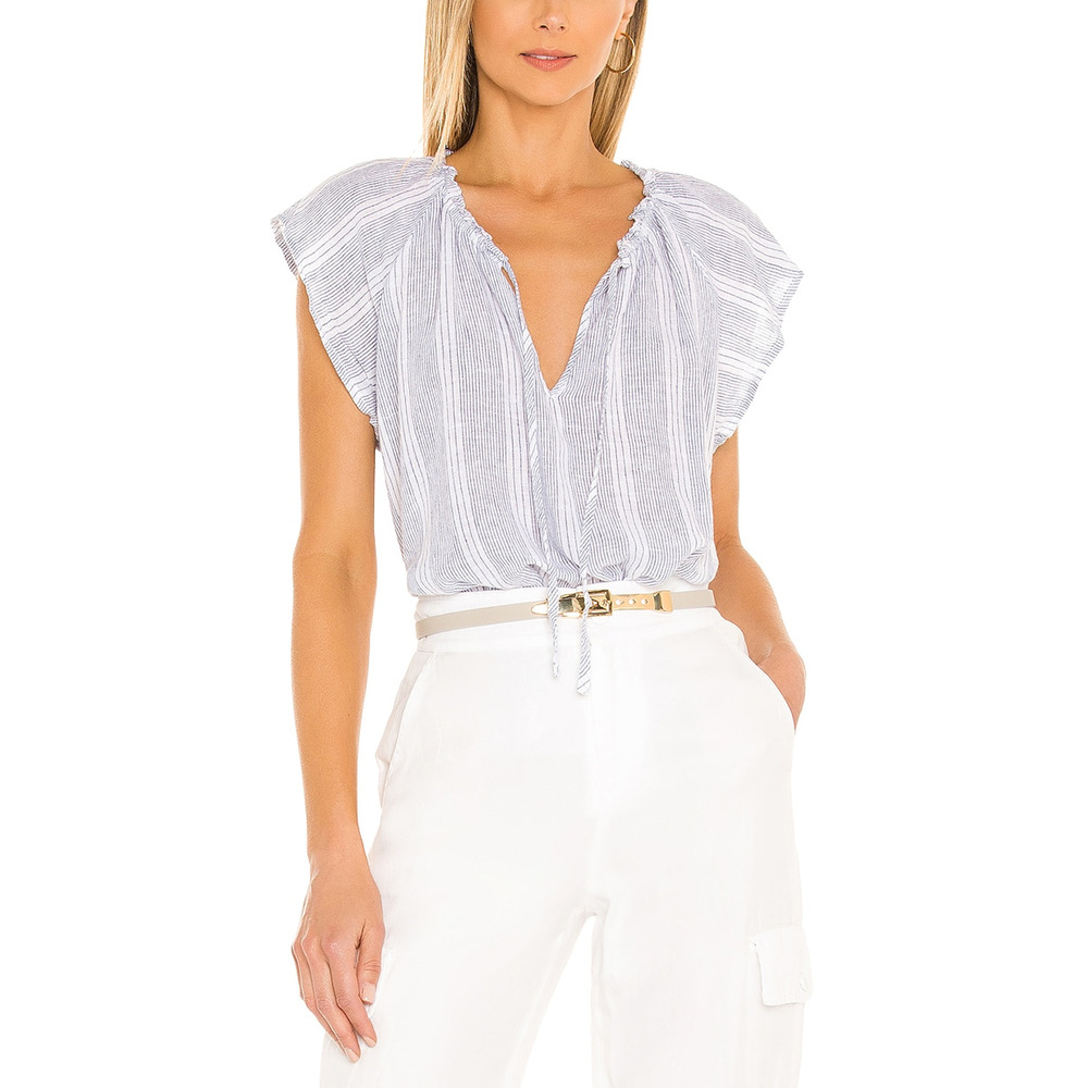 Rails 'Raven' White Linen Top Size S